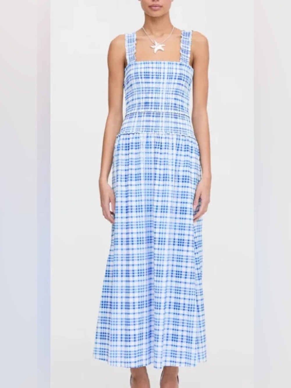 Hillhouse home Azalea maxi dress Blue and White Plaid